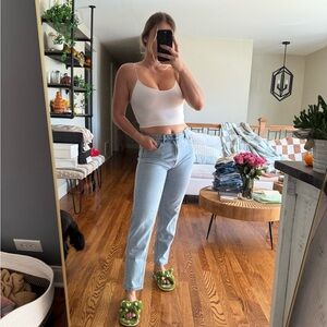 Zara Women's Light Blue Straight Leg Jeans